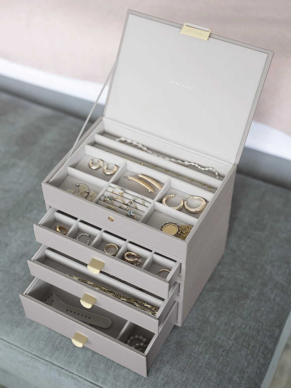 Stackers Taupe Classic Jewellery Box – STACKERS LONDON
