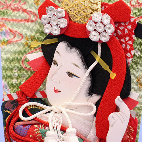 押絵羽子板 8号 見立て汐汲 台付き – 寿鳳人形の東芸