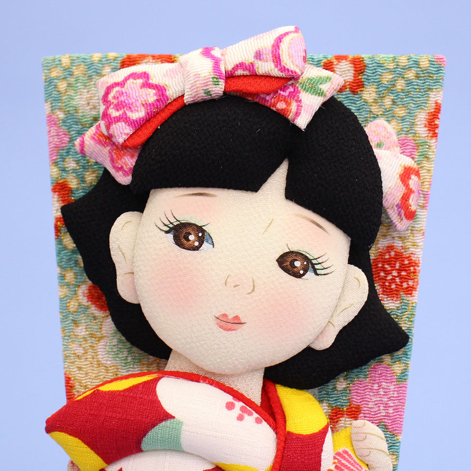 押絵羽子板 8号 昭和レトロモダン 右向き スタンド付き – 寿鳳人形の東芸