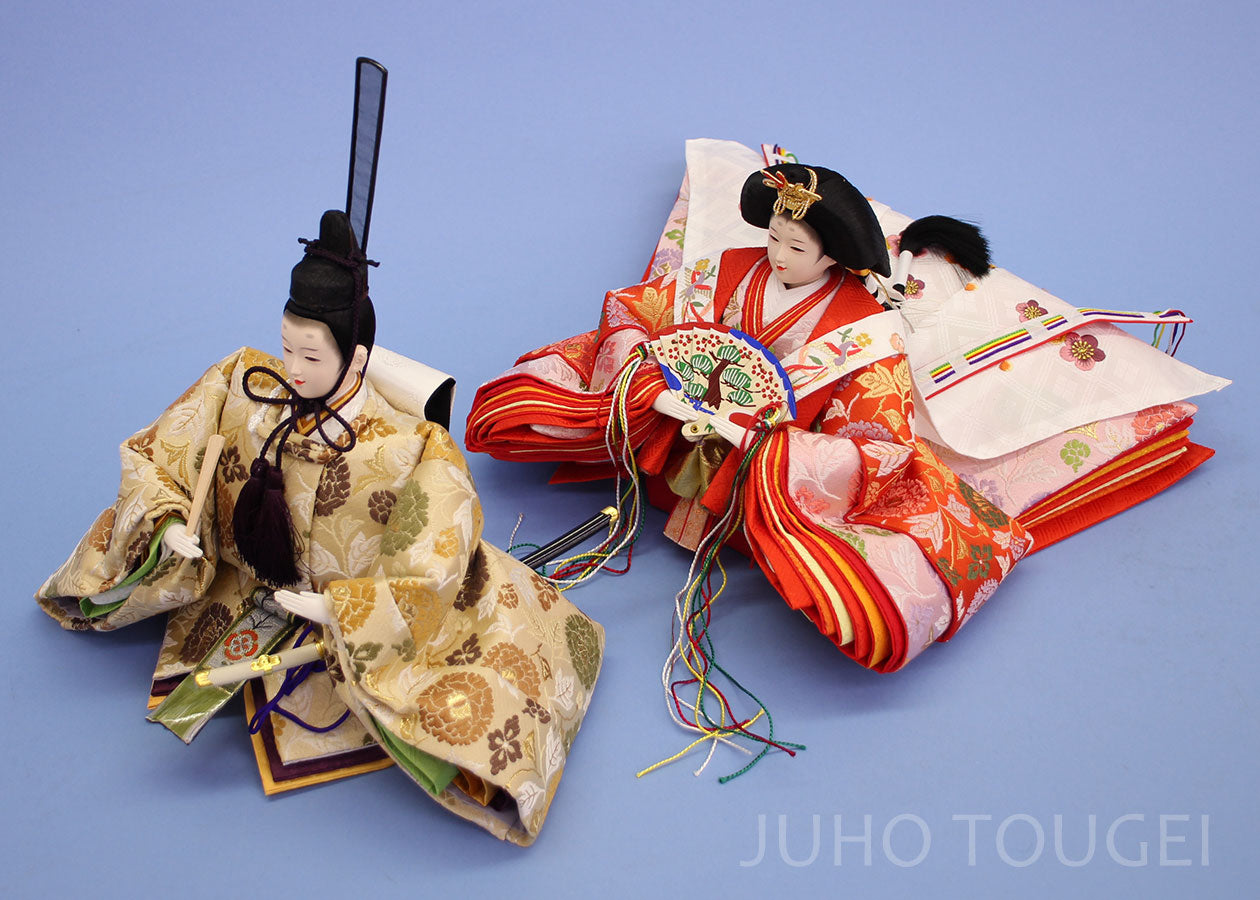 雛人形収納飾り 幅80cm三五二人 雪輪桜薄型（お人形と雪洞が変更になり
