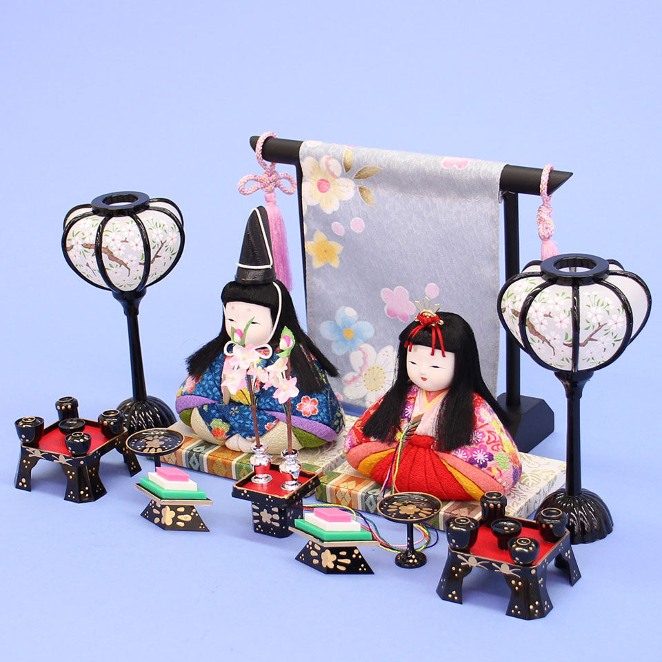 雛人形飾り 木目込み 寿鳳作豆雛几帳膳揃え – 寿鳳人形の東芸