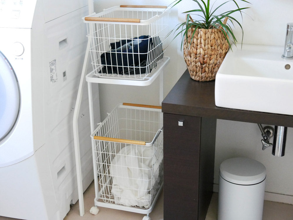 tosca/トスカ＞ ランドリーワゴン＋バスケット / ホワイト – カチモ