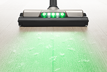 特長：ごみくっきりライト ： スティッククリーナー（コードレス式）PV