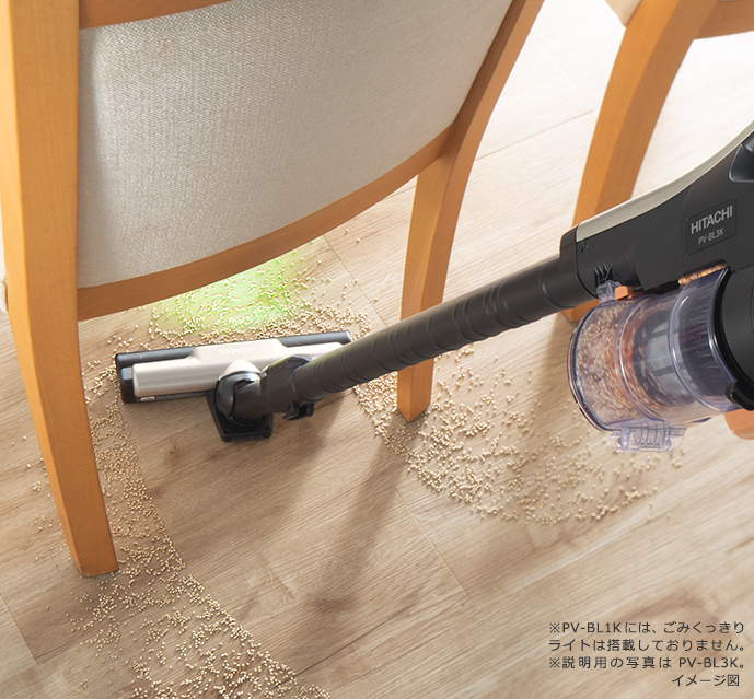 特長：軽量1.1kg&強力パワー ： スティッククリーナー（コードレス式