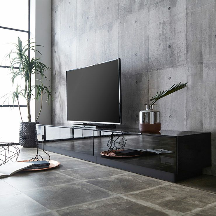 10センチ単位で幅が選べる テレビボード ルーチェ 鏡面ガラス 幅210