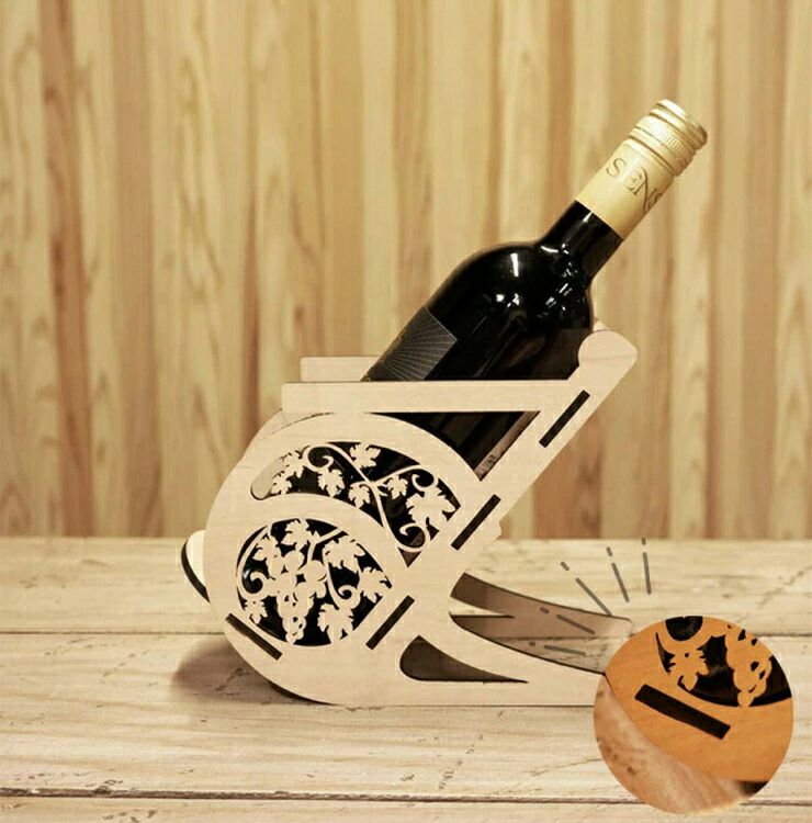 ワインボトルホルダー 葡萄モチーフ 幅9cm ワイン＆ビール収納002