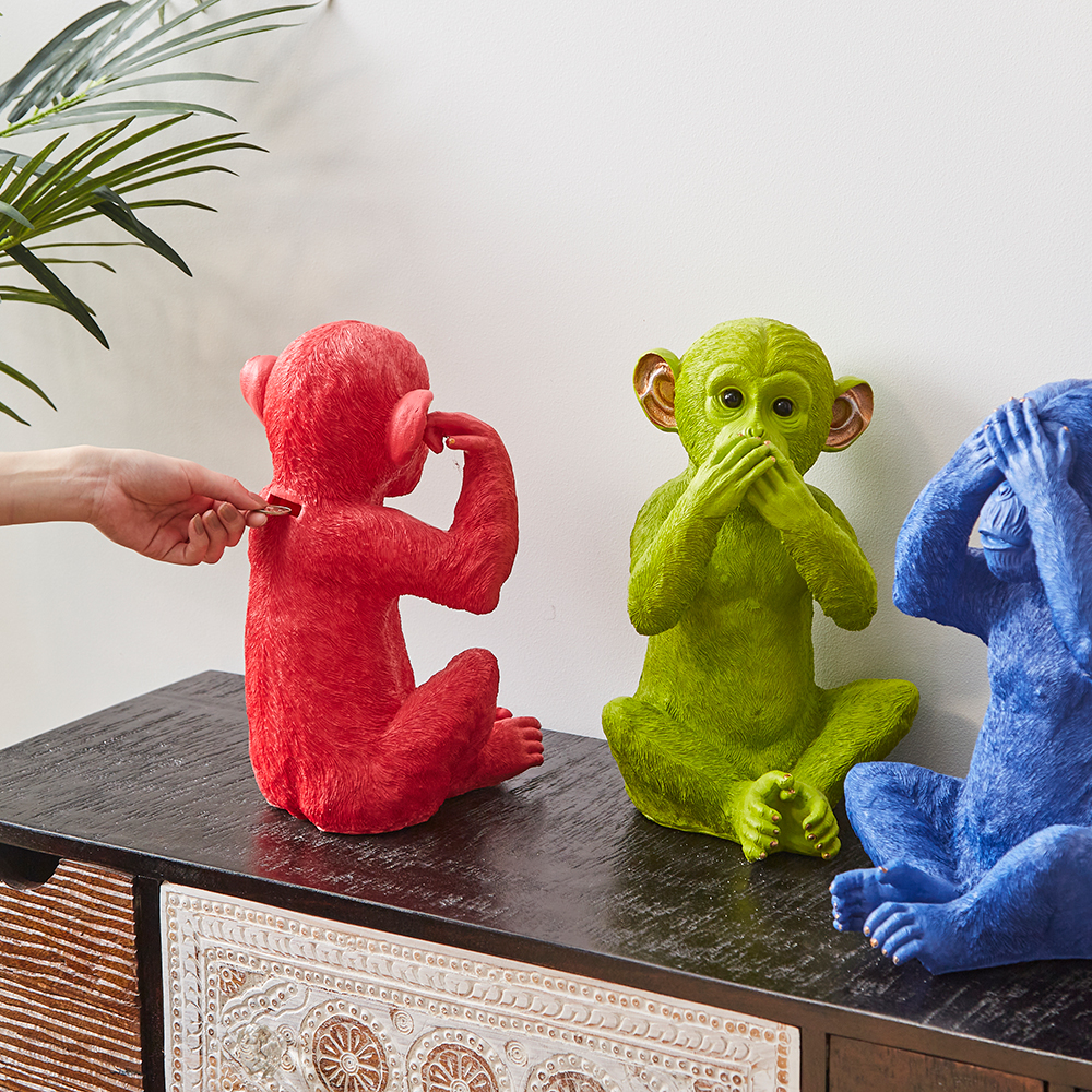 モンキーミザルブルー マネーボックス - 貯金箱の通販 ｜【KARE