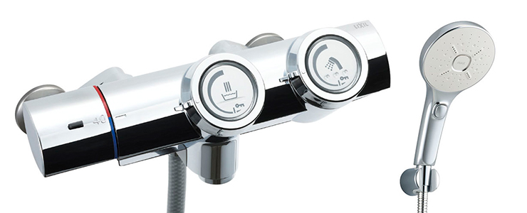 LIXIL プッシュ式 サーモスタット付シャワーバス水栓 BF-HW156TSMM