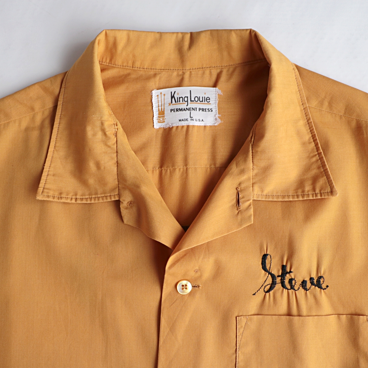 70s King louie ”toyota” 刺繍 ボーリングシャツ vintage 古着 used