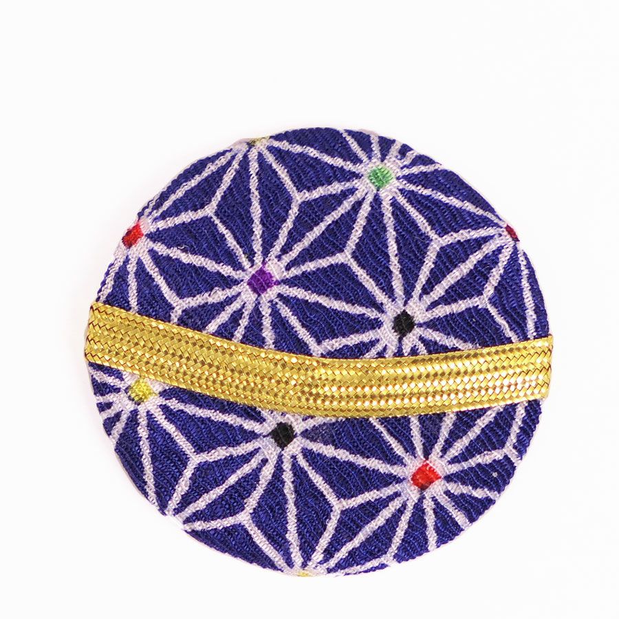 ちりめん細工パーツ（完成品）手まり・青(お買い得品) |生地 和柄/和布