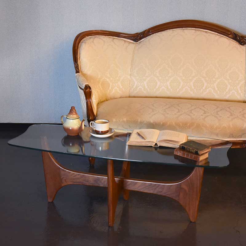 ヴィンティージ ミッドセンチュリー ガラストップ センターテーブル