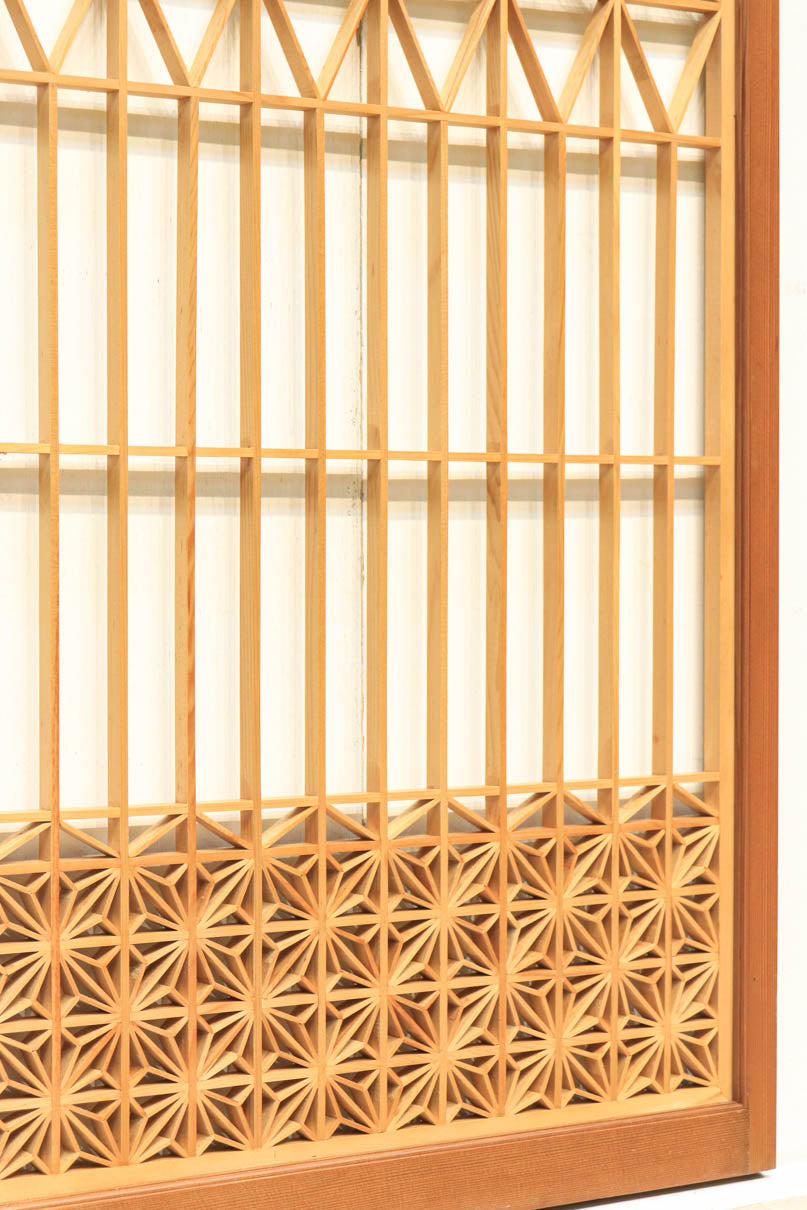 建具 書院 組み子彫刻入れ込み 干し網模様 【公式通販】