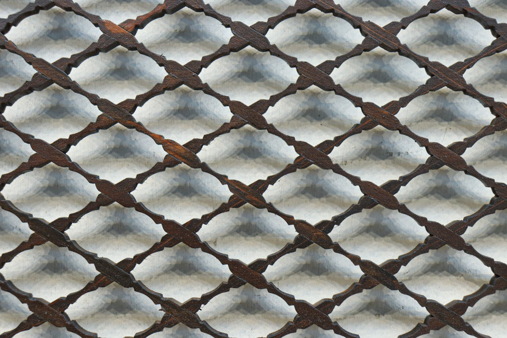 繊細な組子細工で雅な眺めの雲菱格子欄間素材 EZ2722 在庫1枚 – 古福庵