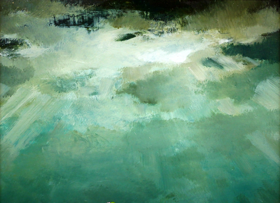 海月清則「風景」油絵・F6号 絵画買取・販売の小竹美術