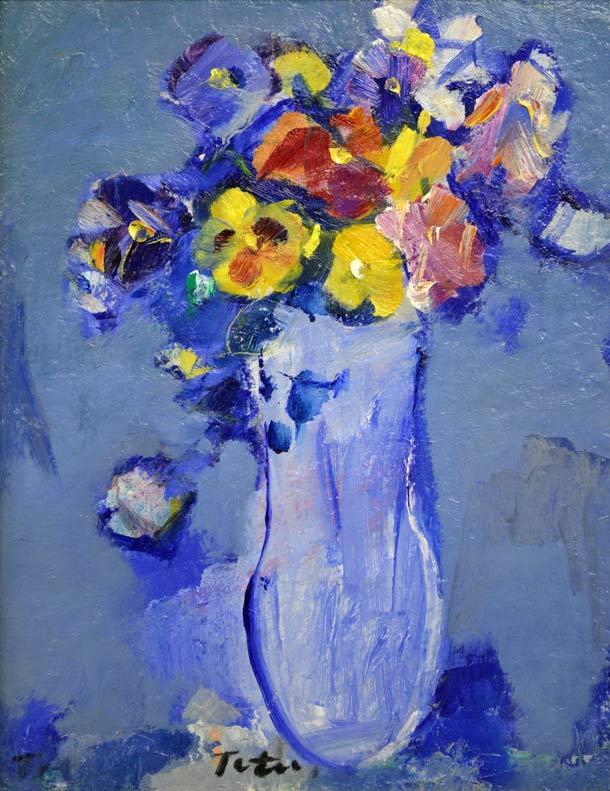 小野垣哲之助「花」油絵・F6号 絵画買取・販売の小竹美術