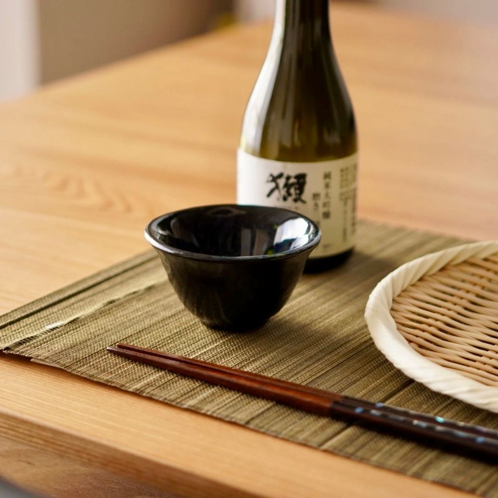 江戸硝子 うるし花さかずき – 漆器 高翆