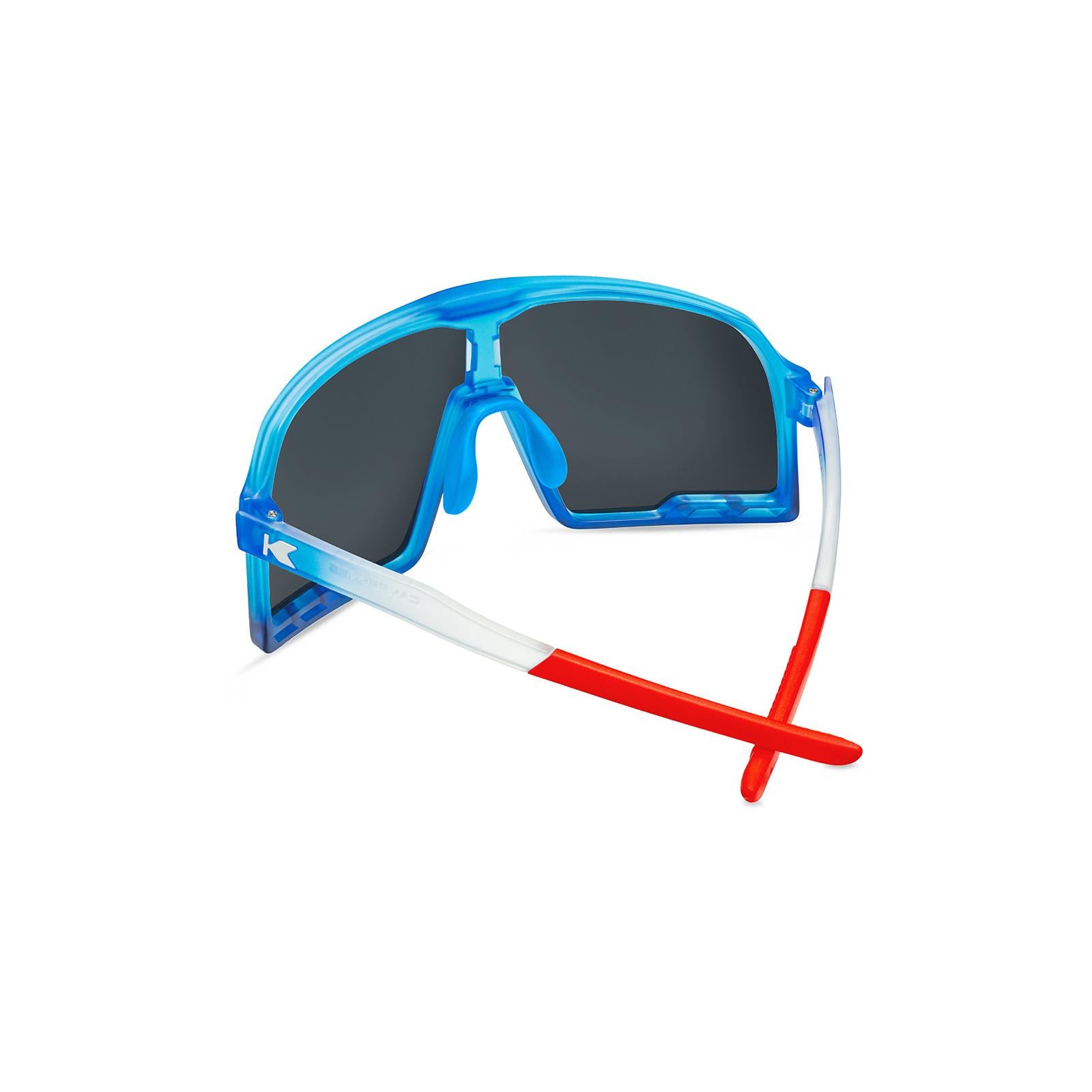 Red, White & Blue Wraparound Shield Non-Polarized Sport Sunglasses