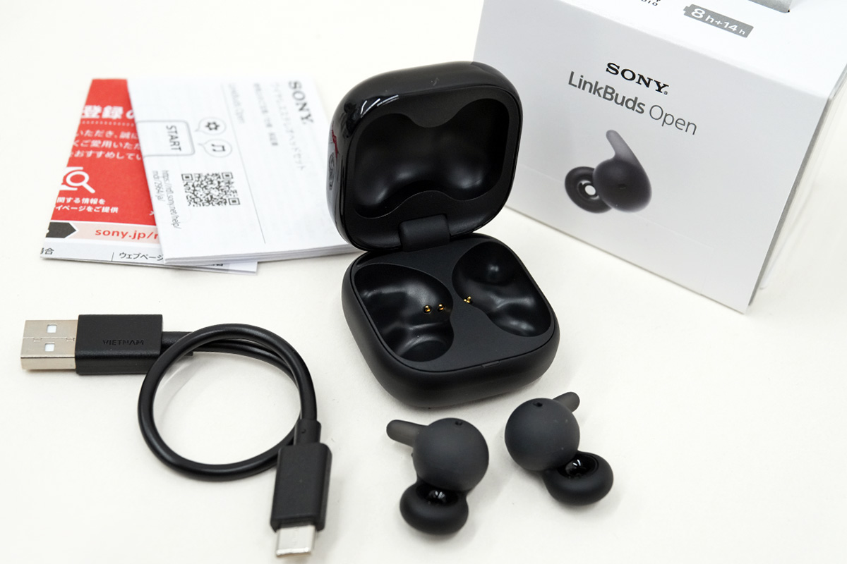 耳をふさがない穴あき完全ワイヤレスイヤホン「LinkBuds Open」実機