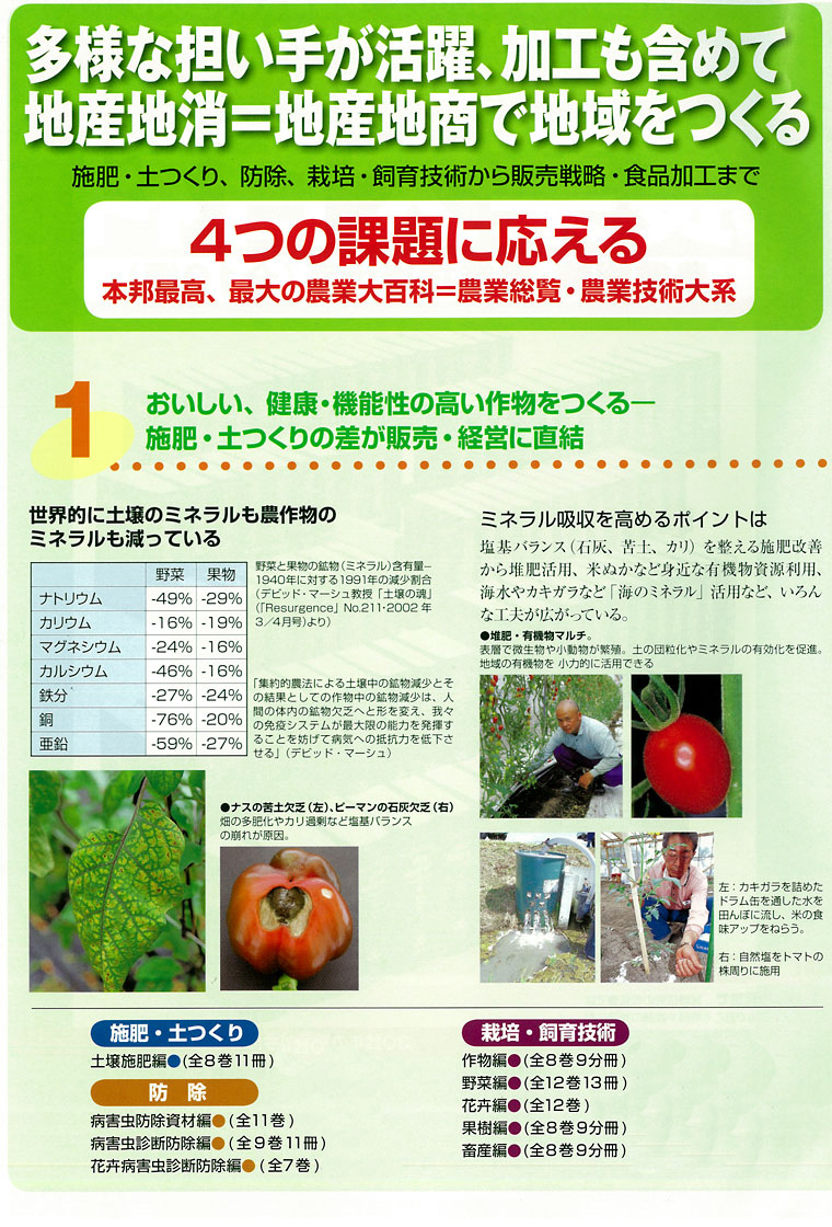 ルーラル電子図書館：農業技術大系 内容案内