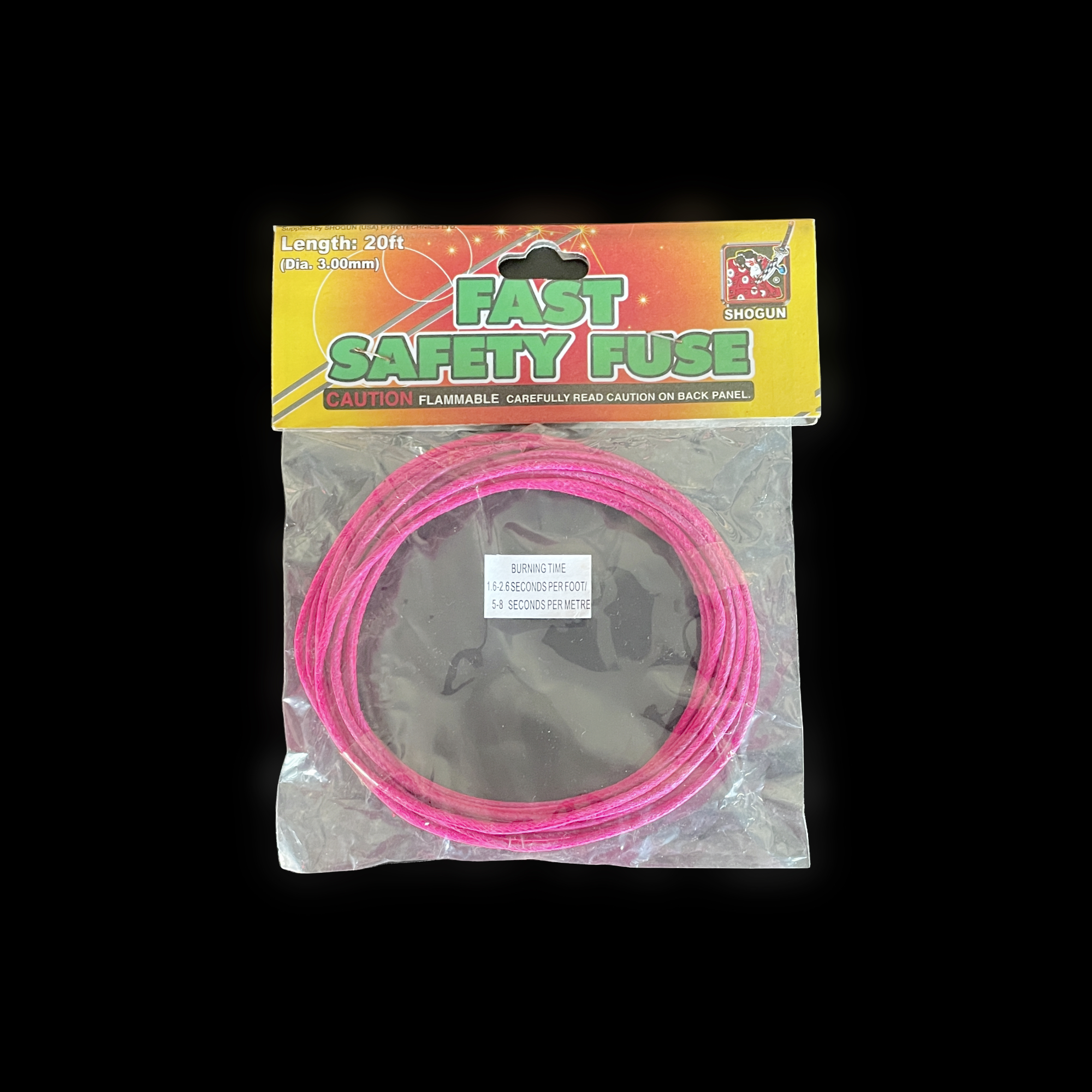 1.6 - 2.6 sec/ft fast fuse 20 foot roll 3 mm Shogun | Little J's