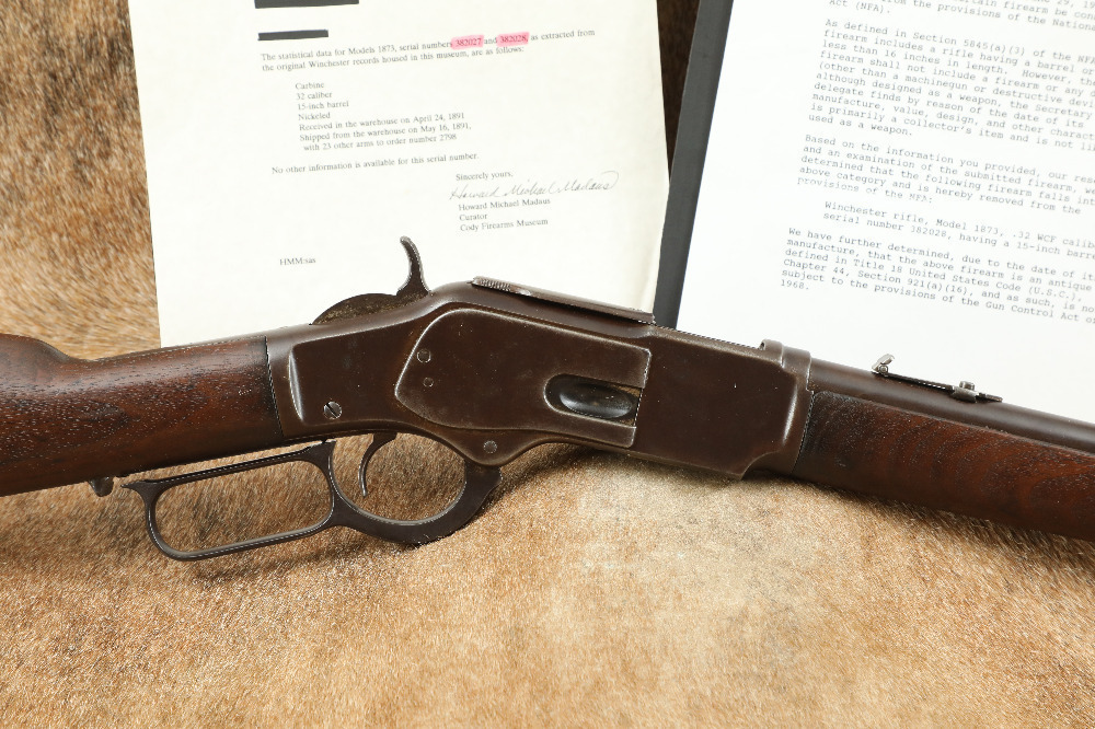 Winchester Model 1873 Trapper Carbine Nickel 15 .32-20 WCF Lever