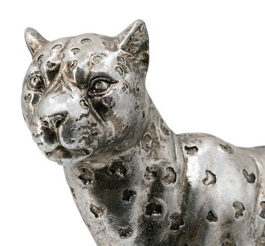 輸入雑貨 ヒョウ 置物 シルバー オブジェ オーナメント レパード 豹