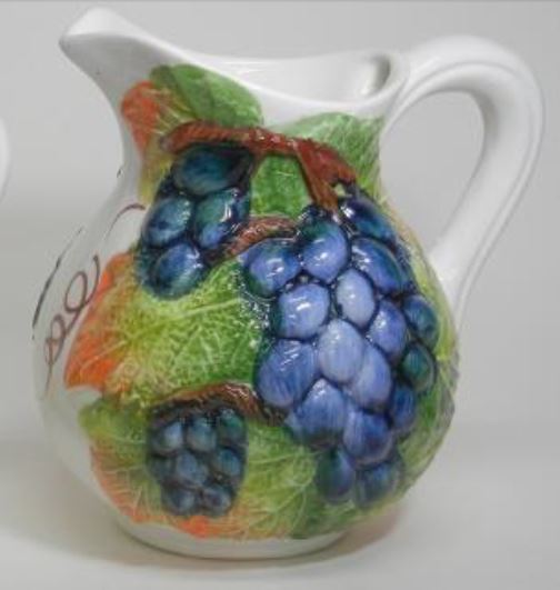 イタリア製 輸入雑貨 ピッチャー 水差し ブドウ グレープ ジャグ 花瓶