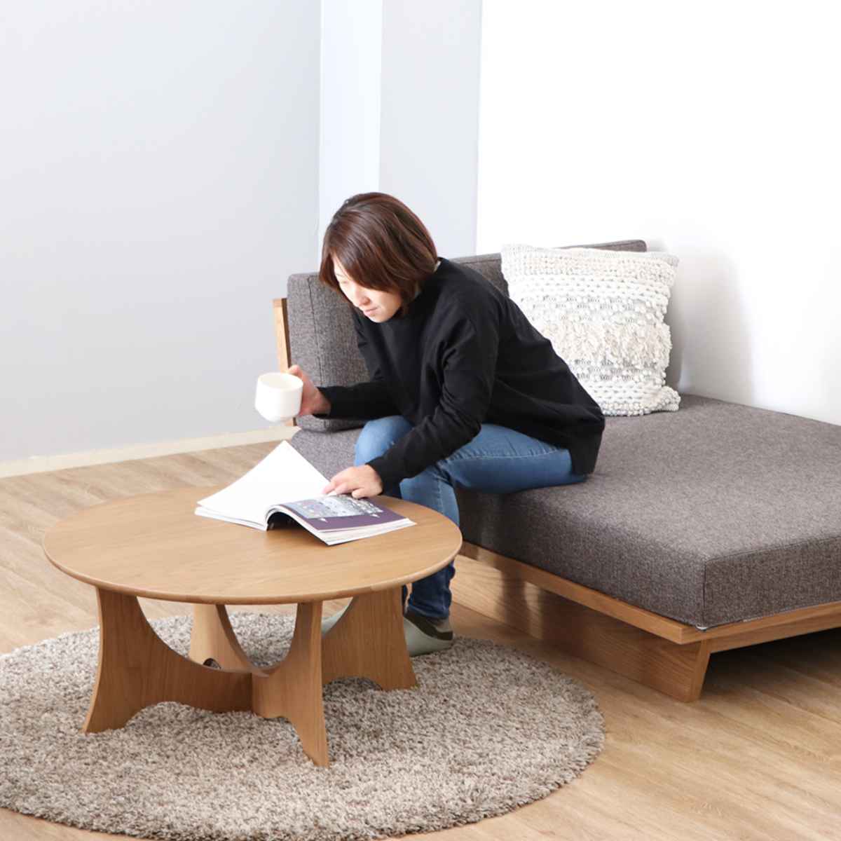 ローテーブル 丸型 高さ36cm センターテーブル メディチ – ハウジー