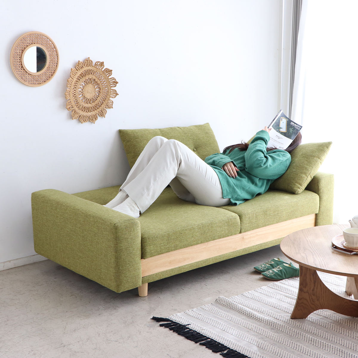 ソファベッド 幅165cm 2人掛け 2.5人掛け ケイシー 座面下収納付き