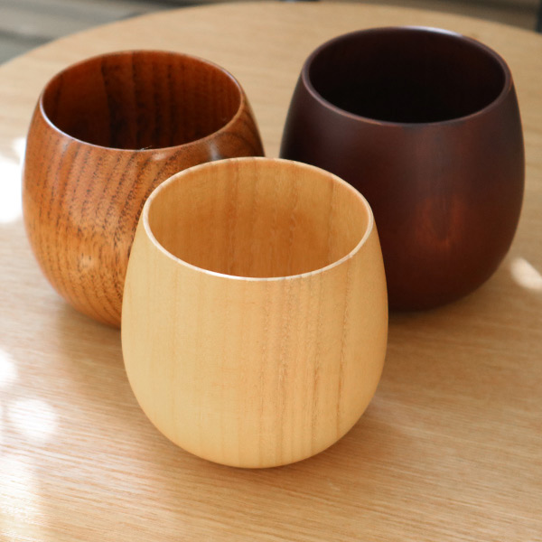 コップ 220ml 木製 エッグ型 漆 エッグカップ 天然木 食器