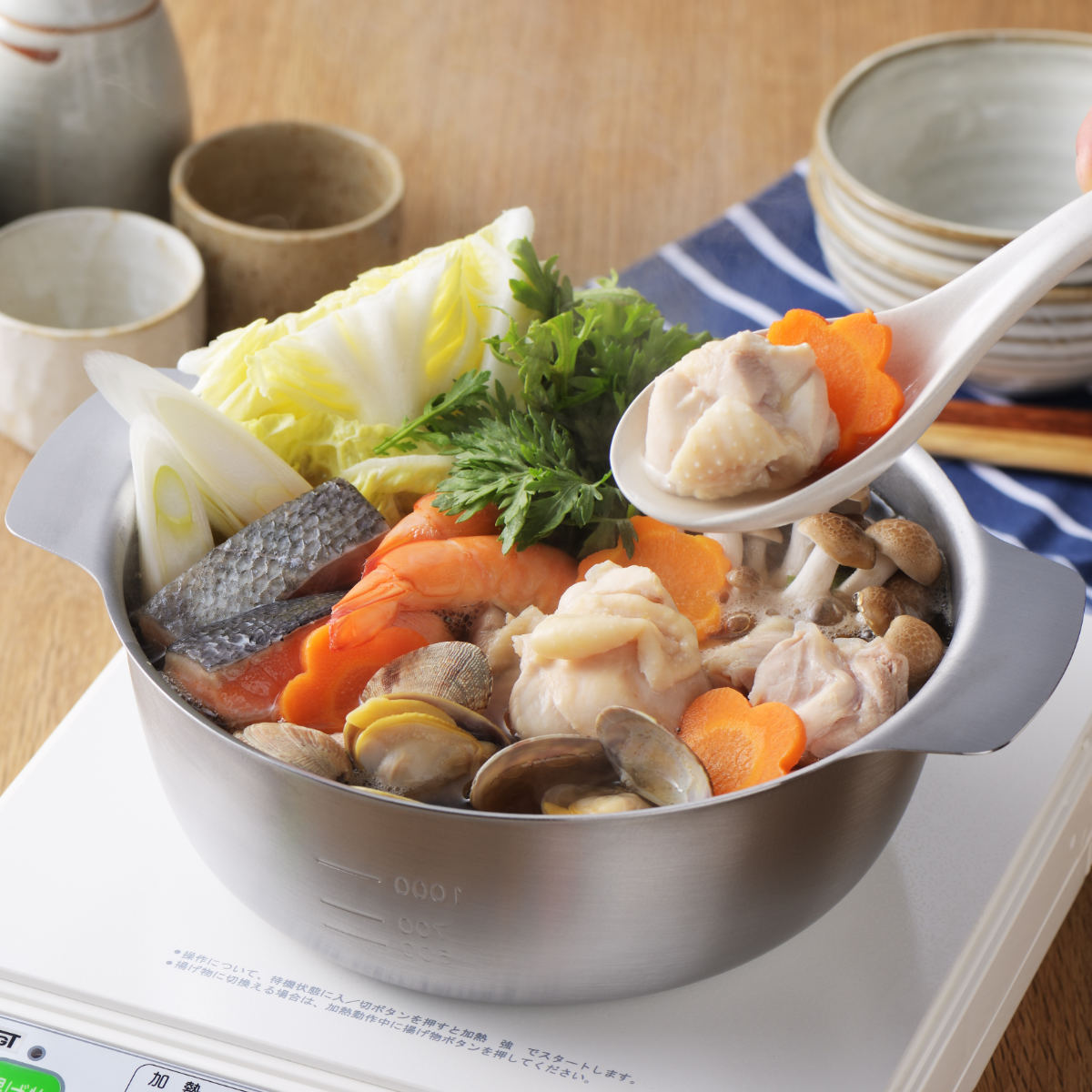 卓上鍋 18cm IH対応 メモリ付き 美味彩菜 日本製 （ ガス火対応