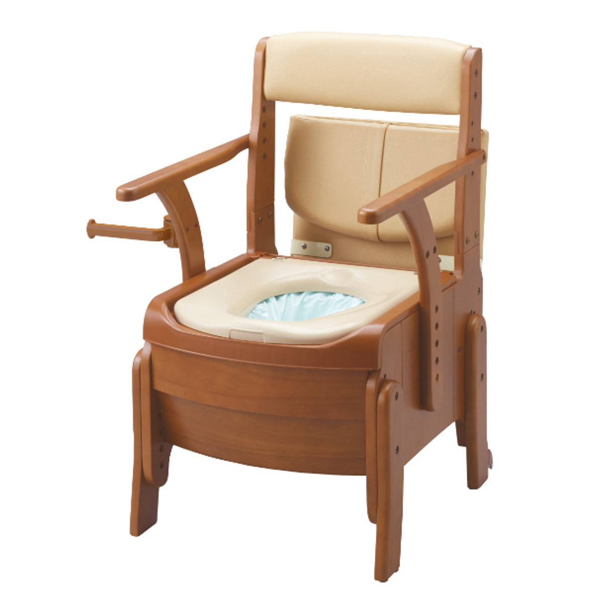 ポータブルトイレ コンパクト 標準便座 自動ラップ キャスター付