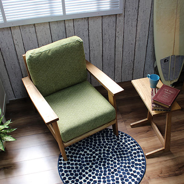 ソファ 1人掛け 幅74cm 北欧風 天然木フレーム MOND （ 開梱設置 タモ