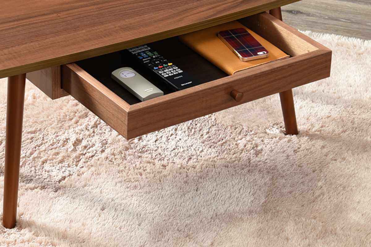 センターテーブル 幅95cm ローテーブル 机 木製 収納 引き出し