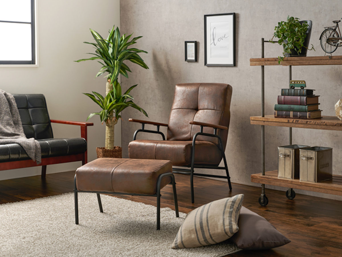 dショッピング |ソファ 一人掛け オットマン付き リクライニング 天然