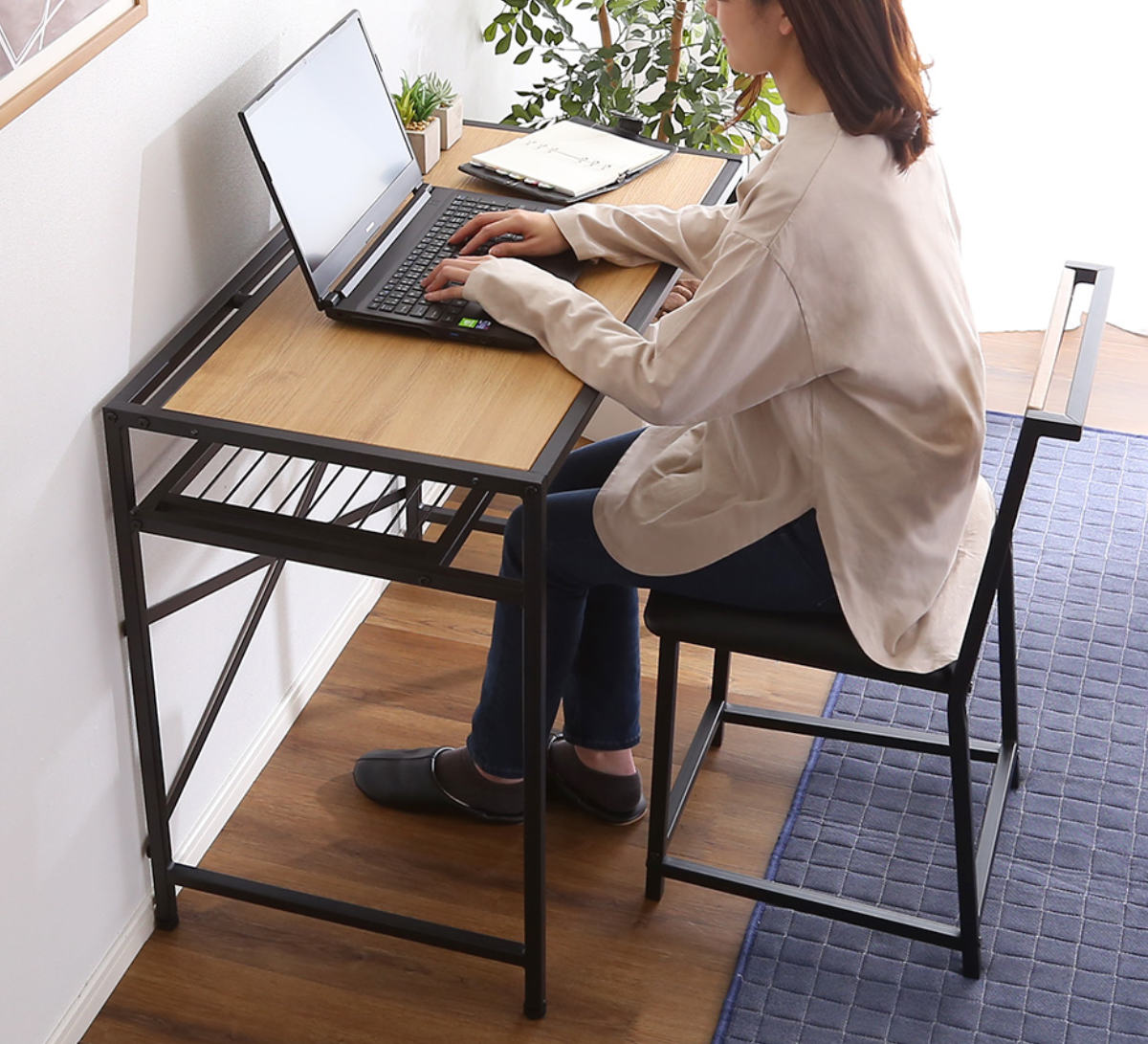 dショッピング |デスク チェア セット 幅90cm スチール ラック