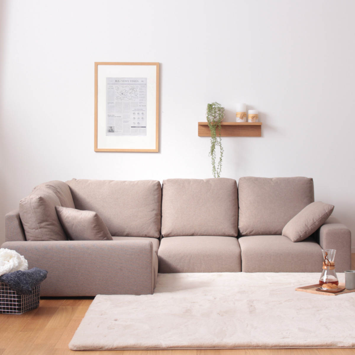 フロアソファ 幅198cm L字 コーナー （ ソファー ロータイプ l字