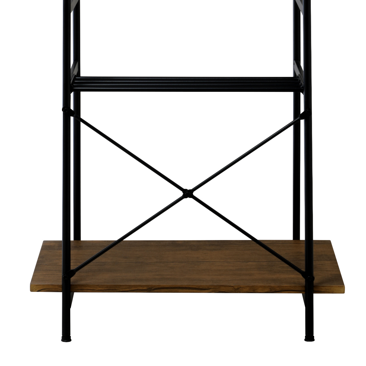 ハンガーラック 幅60cm スチールフレーム 木棚付 （ コートハンガー