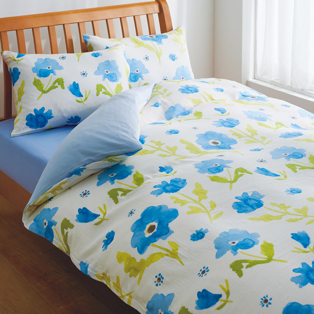 西川 掛け布団カバー フラワー mee シングルロング 綿100％ 日本製