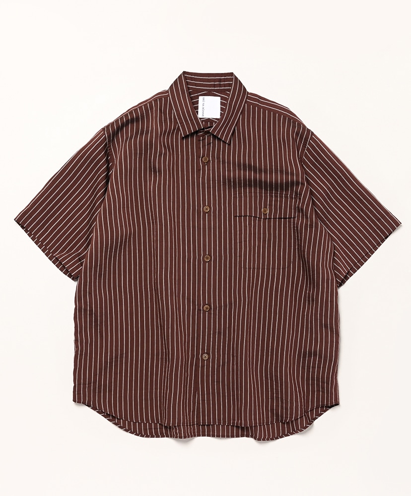 グランパストライプシャツ(S(WOMEN) ブラウンストライプ): BRU NA BOINNE