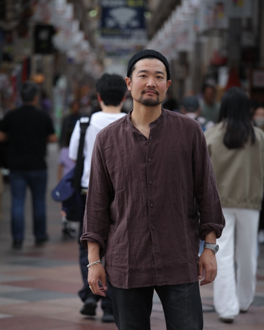 BRU NA BOINNE スナフリネンシャツ [ブラウン]