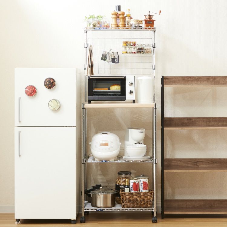 キッチンラック 幅60cm 3段 ルミナスフィール スチールラック レンジ台