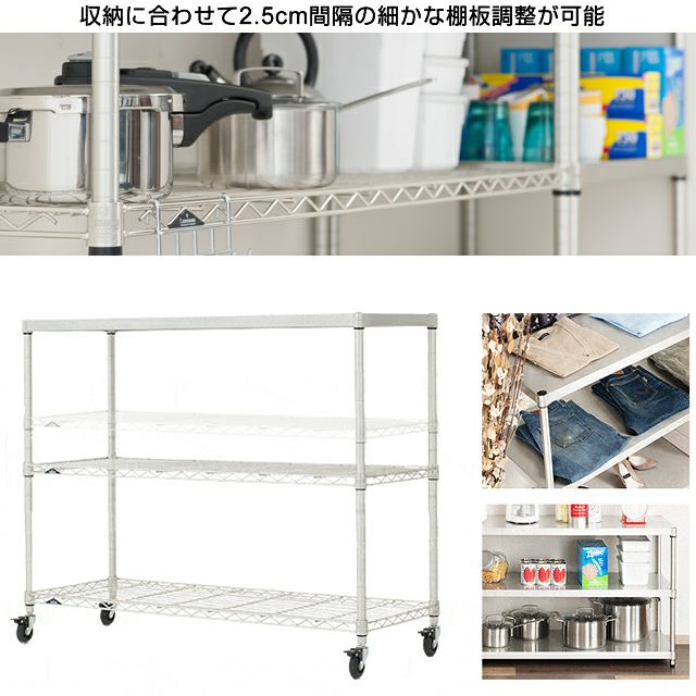 スチールラック 幅60cm 3段 ルミナスプレミアム 高度防錆素材 ソリッド