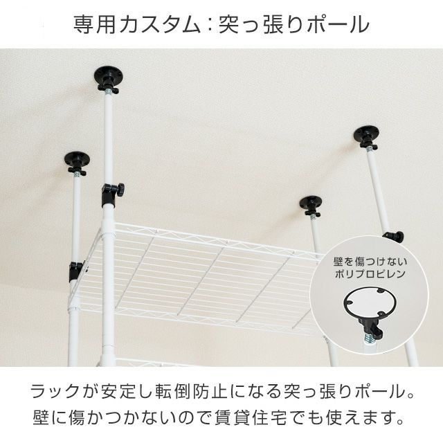 ルミナス スチールラック エリソンシリーズ ホワイト 幅60cm 5段 幅61