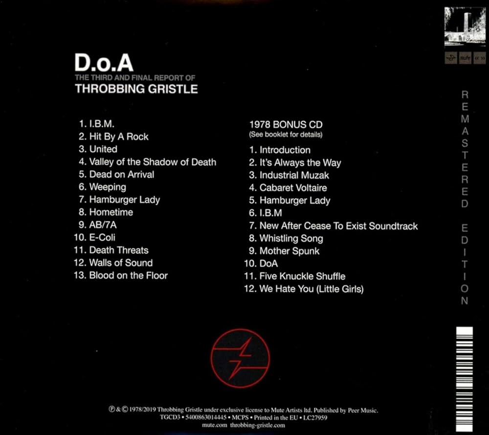 THROBBING GRISTLE - D.O.A. The Third & Final Report Of - Amazon