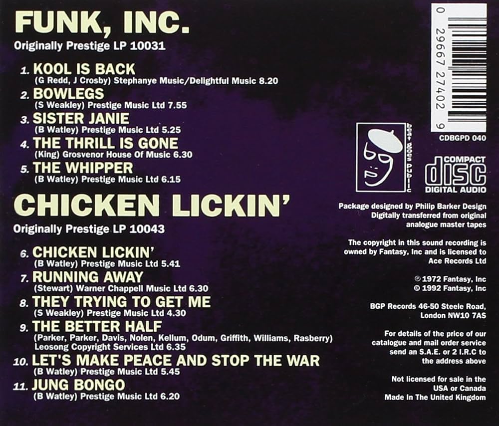 FUNK INC - Funk Inc/Chicken Lickin - Amazon.com Music