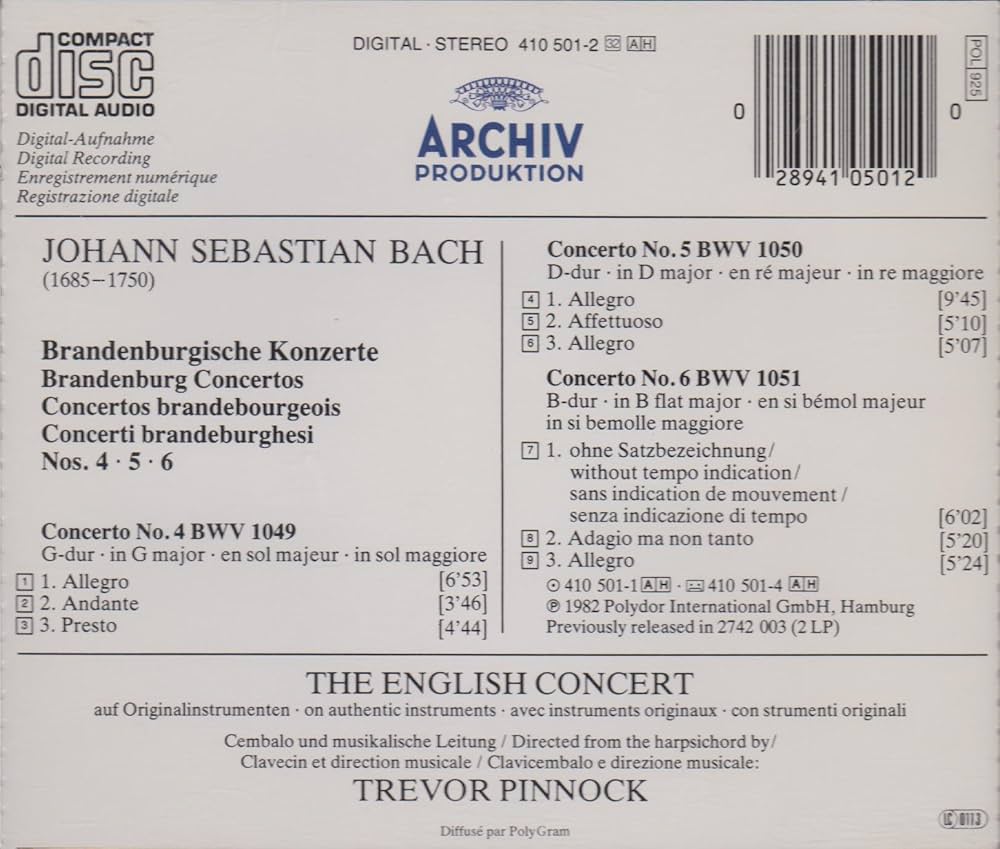 Johann S Bach, Trevor Pinnock, English Concert - Brandenburg