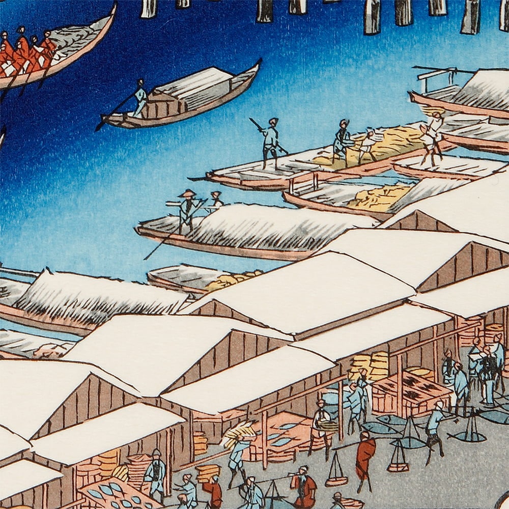 歌川広重「名所江戸百景 日本橋雪晴」浮世絵木版画｜浮世絵工房