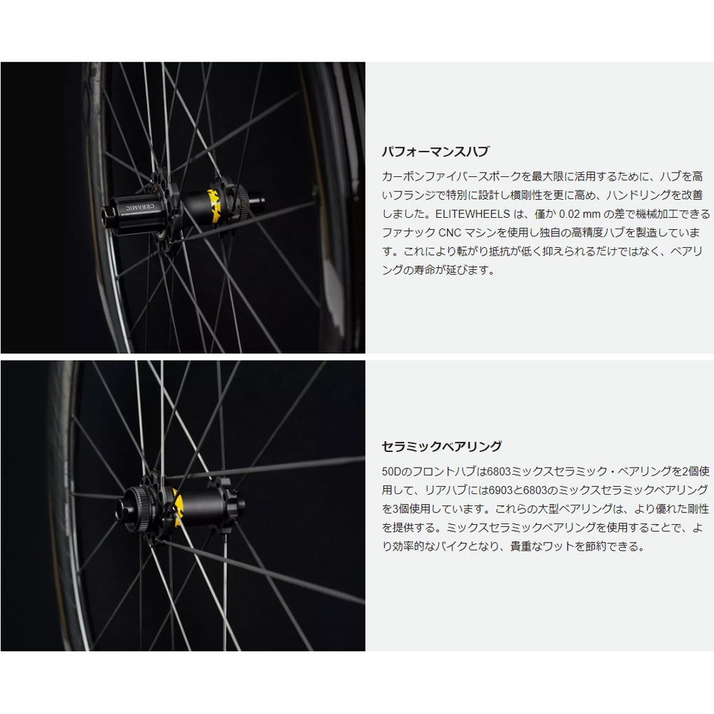 エリートホイール Drive 50D ディスクブレーキ シマノ10/11/12段