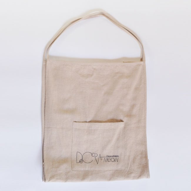 ORIGINAL】Furbaby embroidery Ramie-Tote/猫刺繍ラミートートバッグ